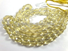 Lemon Quartz Step Cut Oval Shape Beads