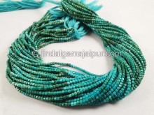 Turquoise Micro Cut Faceted Cube Beads
