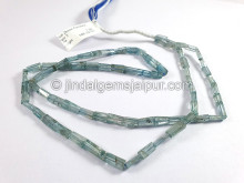 Blue Zircon Faceted Pipe Shape Beads