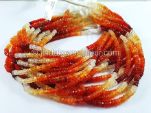 Fire Opal Faceted Roundelle Shape Beads