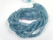 Deep Blue Aquamarine Smooth Roundelle Beads