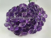 Amethyst Carved Oval Beads