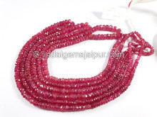 Ruby Faceted Roundelle Shape Beads