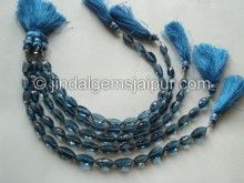 London Blue Topaz Faceted Cardamom Shape Beads