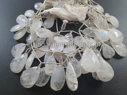Rainbow Moonstone Front Drill Faceted Pear Beads Rainbow Moonstone Front Drill Faceted Pear Beads