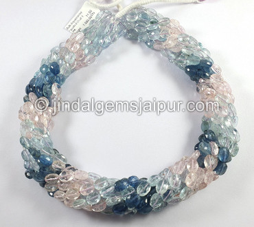Multi Aquamarine Faceted Oval Shape Beads Multi Aquamarine Faceted Oval Shape Beads