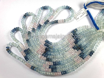 Multi Aquamarine Faceted Roundelle Shape Beads Multi Aquamarine Faceted Roundelle Shape Beads