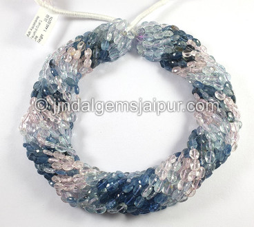 Multi Aquamarine Faceted Oval Shape Beads Multi Aquamarine Faceted Oval Shape Beads