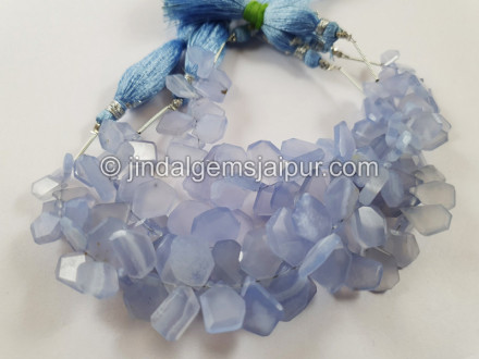 Natural Chalcedony Flat Table Cut Fancy Beads Natural Chalcedony Flat Table Cut Fancy Beads