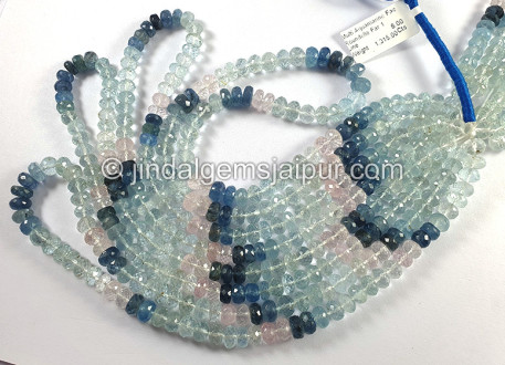 Multi Aquamarine Faceted Roundelle Shape Big Beads Multi Aquamarine Faceted Roundelle Shape Big Beads