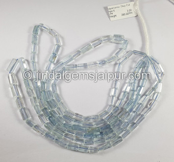 Aquamarine Step Cut Pipe Shape Beads Aquamarine Step Cut Pipe Shape Beads