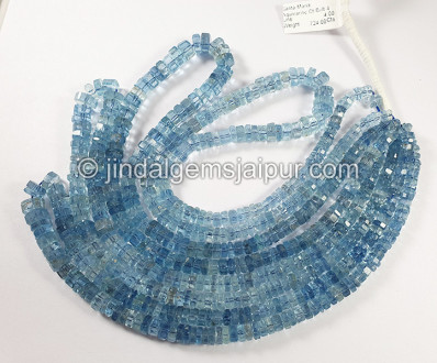 Santa Maria Aquamarine Cut Bolt Shape Beads Santa Maria Aquamarine Cut Bolt Shape Beads