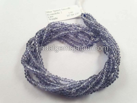 Blue Spinel Shaded Smooth Roundelle Beads Blue Spinel Shaded Smooth Roundelle Beads