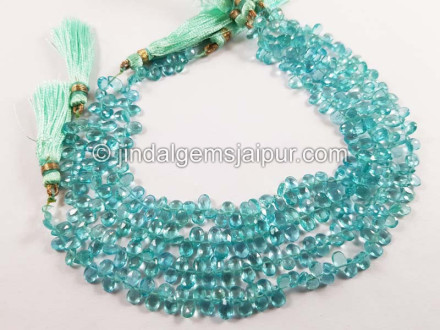 Paraiba Blue Apatite Faceted Pear Beads Paraiba Blue Apatite Faceted Pear Beads