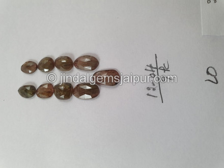 Andalusite  Rose Cut Slices Andalusite  Rose Cut Slices
