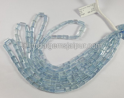 Aquamarine Step Cut Pipe Shape Beads Aquamarine Step Cut Pipe Shape Beads