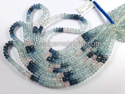 Multi Aquamarine Faceted Roundelle Shape Big Beads Multi Aquamarine Faceted Roundelle Shape Big Beads