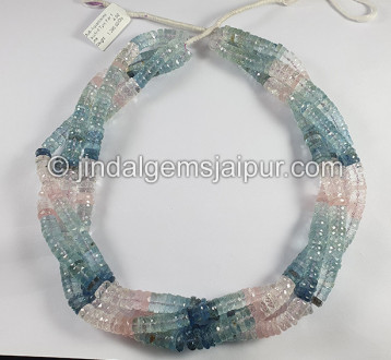 Multi Aquamarine Faceted Tyre Shape Beads Multi Aquamarine Faceted Tyre Shape Beads