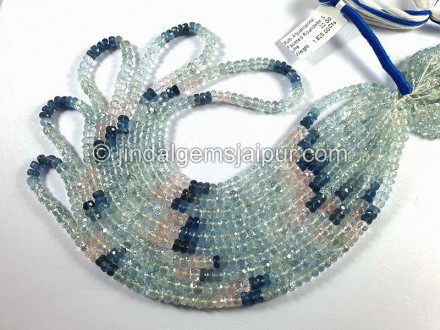 Multi Aquamarine Faceted Roundelle Shape Beads Multi Aquamarine Faceted Roundelle Shape Beads
