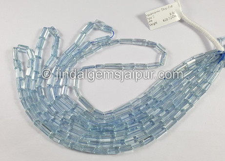 Aquamarine Step Cut Pipe Shape Beads Aquamarine Step Cut Pipe Shape Beads