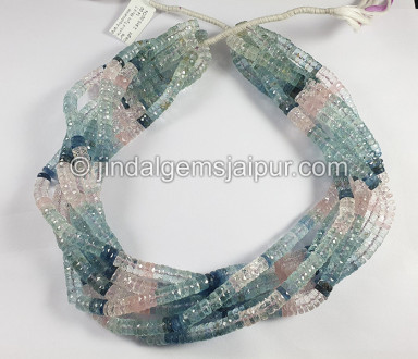 Multi Aquamarine Faceted Tyre Shape Beads Multi Aquamarine Faceted Tyre Shape Beads
