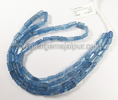 Santa Maria Aquamarine Cut Pipe Shape Beads Santa Maria Aquamarine Cut Pipe Shape Beads
