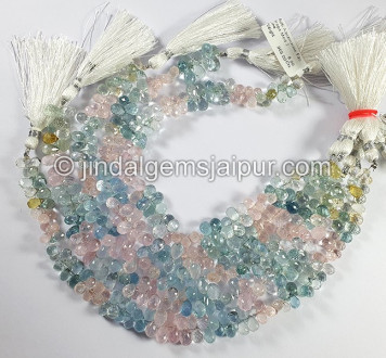 Multi Aquamarine Faceted Drops Shape Medium Beads Multi Aquamarine Faceted Drops Shape Medium Beads
