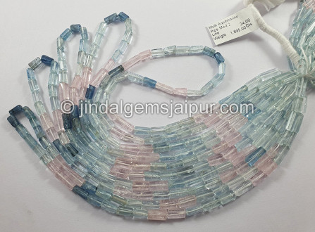 Multi Aquamarine Pipe Shape Medium Beads Multi Aquamarine Pipe Shape Medium Beads