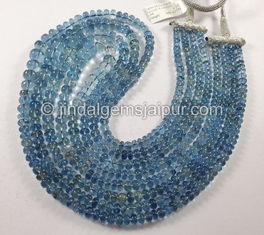 Santa Maria Aquamarine Smooth Roundelle Beads Santa Maria Aquamarine Smooth Roundelle Beads