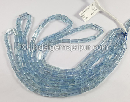Aquamarine Step Cut Pipe Shape Beads Aquamarine Step Cut Pipe Shape Beads