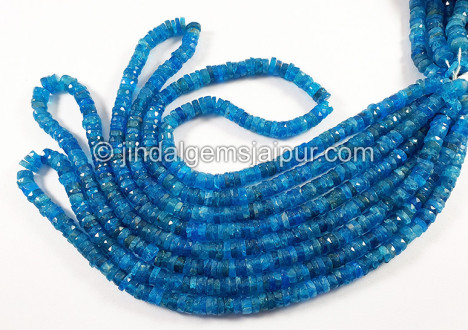 Neon Apatite Faceted Tyre Shape Beads Neon Apatite Faceted Tyre Shape Beads