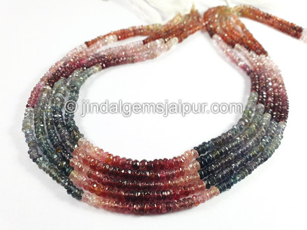 Multi Spinel Faceted Roundelle Shape Beads Multi Spinel Faceted Roundelle Shape Beads