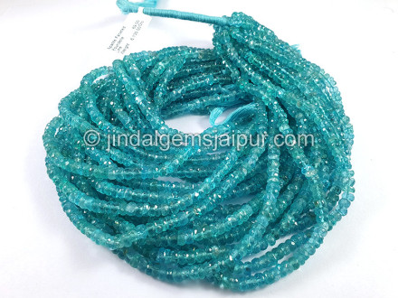 Apatite Faceted Roundelle Shape Beads Apatite Faceted Roundelle Shape Beads