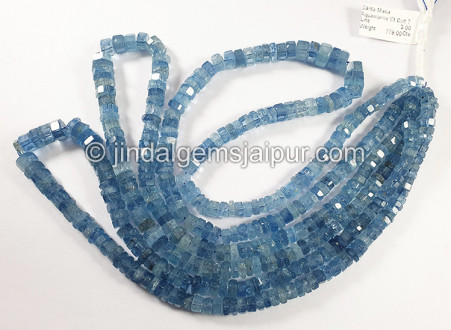 Santa Maria Aquamarine Cut Bolt Shape Beads Santa Maria Aquamarine Cut Bolt Shape Beads