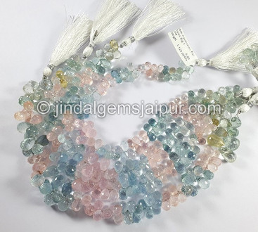Multi Aquamarine Faceted Drops Shape Big Beads Multi Aquamarine Faceted Drops Shape Big Beads