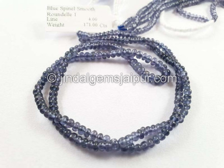 Indicolite Blue Spinel Smooth Roundelle Beads Indicolite Blue Spinel Smooth Roundelle Beads