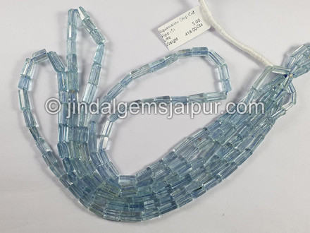 Aquamarine Step Cut Pipe Shape Beads Aquamarine Step Cut Pipe Shape Beads