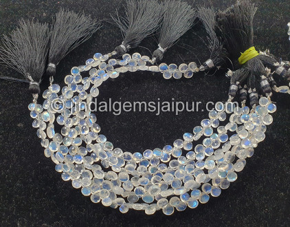 White Rainbow Smooth Heart Shape Beads White Rainbow Smooth Heart Shape Beads