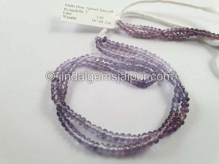 Multi Blue & Purple Spinel Smooth Roundelle Beads Multi Blue & Purple Spinel Smooth Roundelle Beads