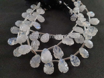 Rainbow Moonstone Carved Pear Shape Beads Rainbow Moonstone Carved Pear Shape Beads