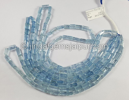 Aquamarine Step Cut Pipe Shape Beads Aquamarine Step Cut Pipe Shape Beads