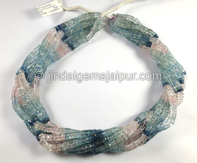 Multi Aquamarine Faceted Tyre Shape Beads Multi Aquamarine Faceted Tyre Shape Beads