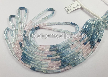 Multi Aquamarine Pipe Shape Small Beads Multi Aquamarine Pipe Shape Small Beads