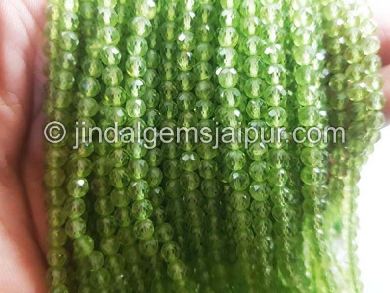 Peridot Faceted Roundelle Shape Beads