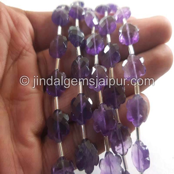 Amethyst Faceted Flower Beads