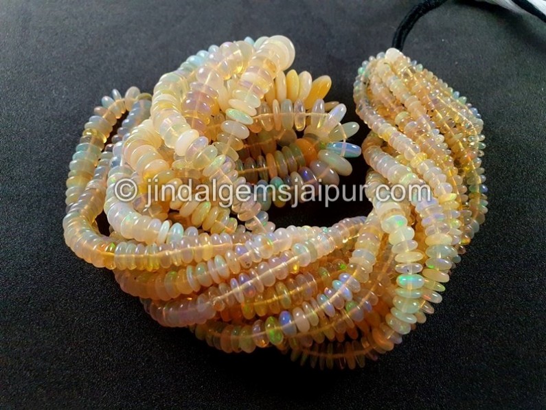 Ethiopian Opal Yellow Smooth Roundelle Beads