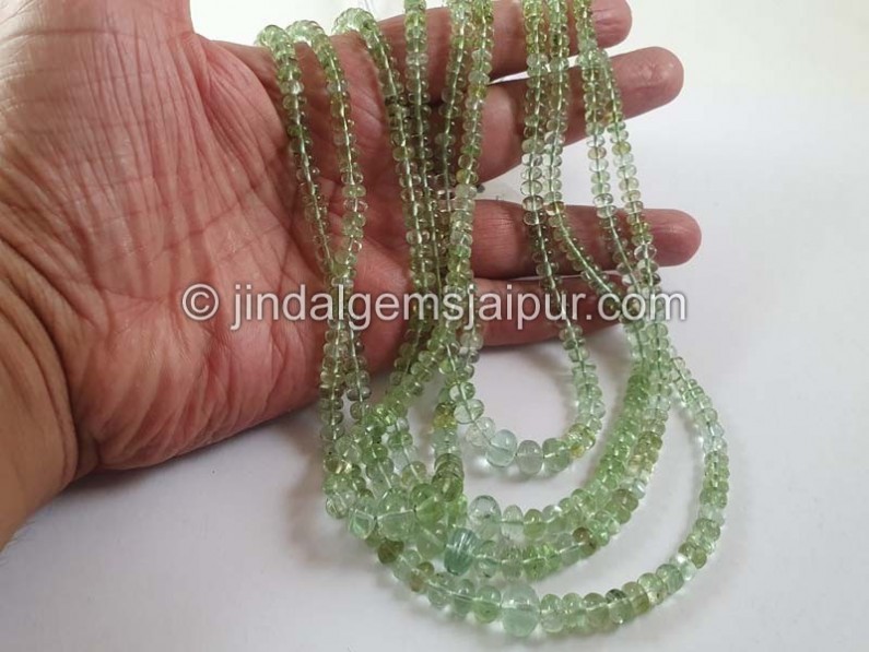 Mint Green Tourmaline Smooth Roundelle Beads