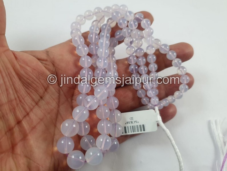 Lavender Quartz Or Scorolite Smooth Round Balls Beads