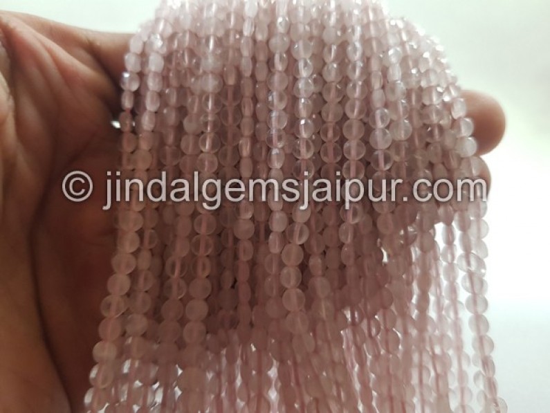 Rose Quartz Faceted Coin Beads