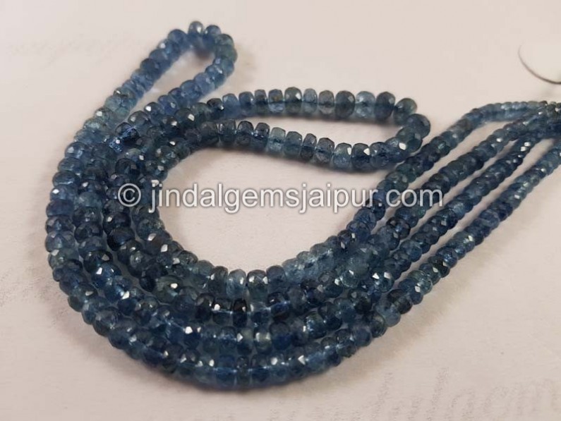 Santa Maria Moss Aquamarine Faceted Roundelle Beads